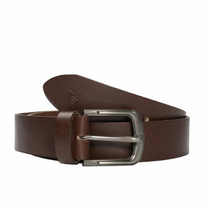 Mens Dark Brown Minimal Laminated Leather Belt