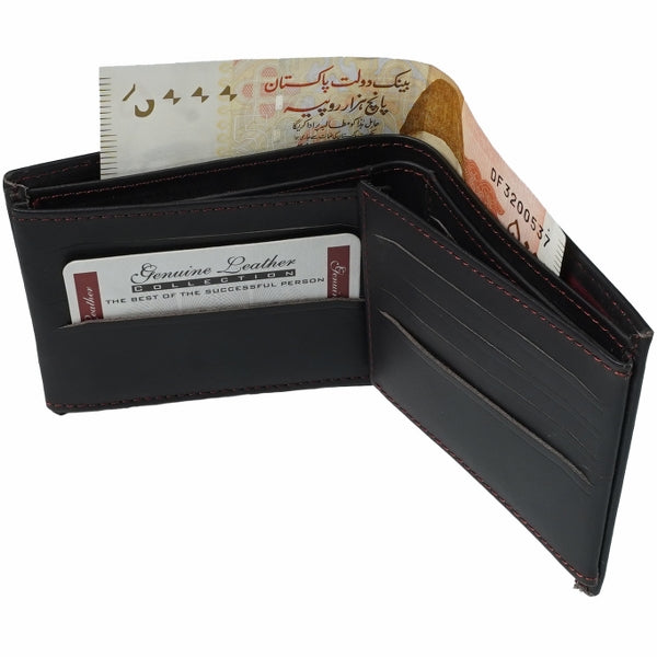 Bi-fold Multi Card Holder Full Grain Cow Leather Mens Wallet