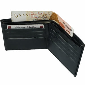 Bi-fold Multi Card Holder Full Grain Cow Leather Mens Wallet