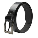 Load image into Gallery viewer, Mens Jet Black Minimal Laminated Leather Belt
