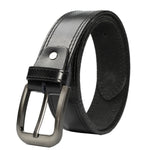 Load image into Gallery viewer, Mens Double Stitch Laminated Leather Belt-Black
