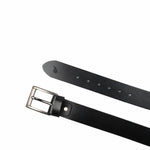 Load image into Gallery viewer, Mens Jet Black Minimal Laminated Leather Belt

