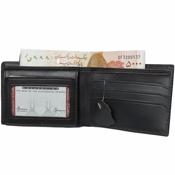 BI-FOLD Dollar Size Full Grain Cow Leather Mens Wallet