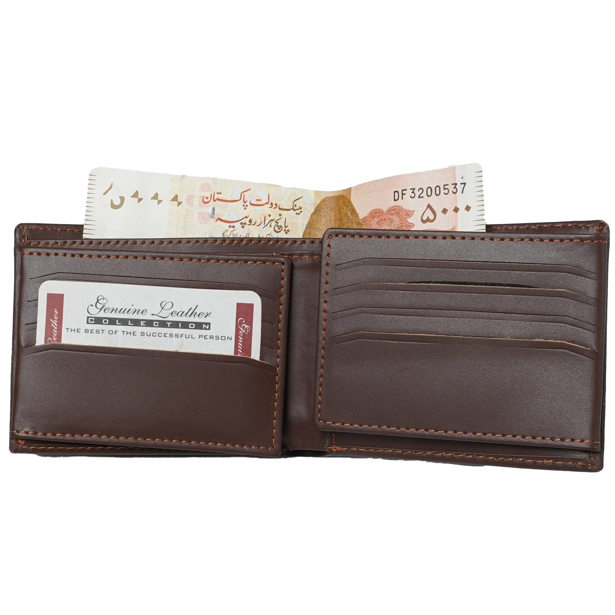 Bi-fold Multi Card Holder Full Grain Cow Leather Mens Wallet