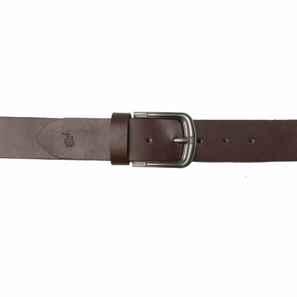 Mens Dark Brown Minimal Laminated Leather Belt