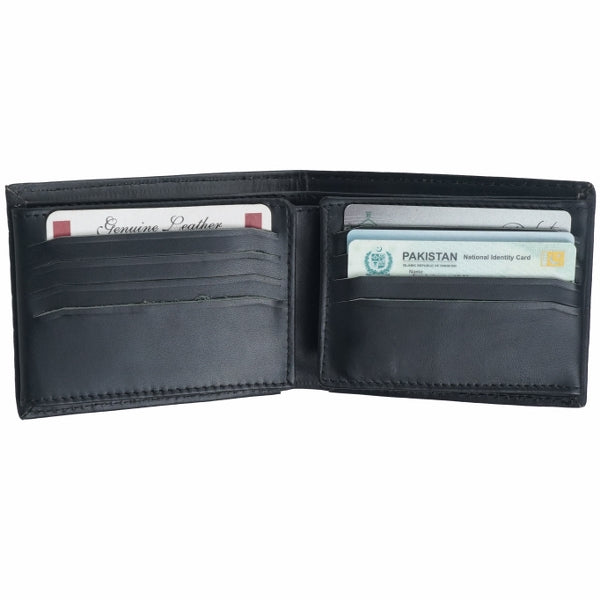 Bi-fold Multi Card Holder Full Grain Cow Leather Mens Wallet