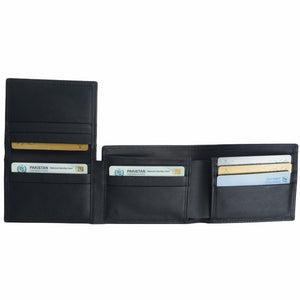 Multi Fold Natural Cow Hide Leather Mens Wallet