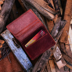 Vintage Bi-Fold Card/Cash Holder-Rust
