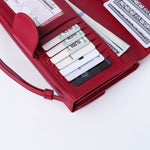 Load image into Gallery viewer, Nova-Womens Handle Leather Clutch Wallet-Red
