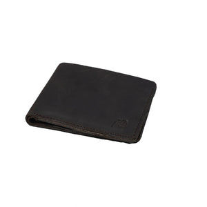 Mens Genuine Vintage Leather Wallet-CHARCOAL BLACK