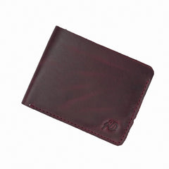 Mens Genuine Vintage Leather Wallet-CRIMSON RED