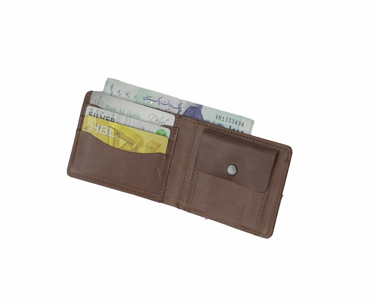 Mens Genuine Vintage Leather Wallet-CHOCOLATE BROWN