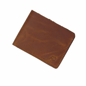 Mens Genuine Vintage Leather Wallet-WOOD BROWN