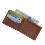 Load image into Gallery viewer, Mens Genuine Vintage Leather Wallet-WOOD BROWN
