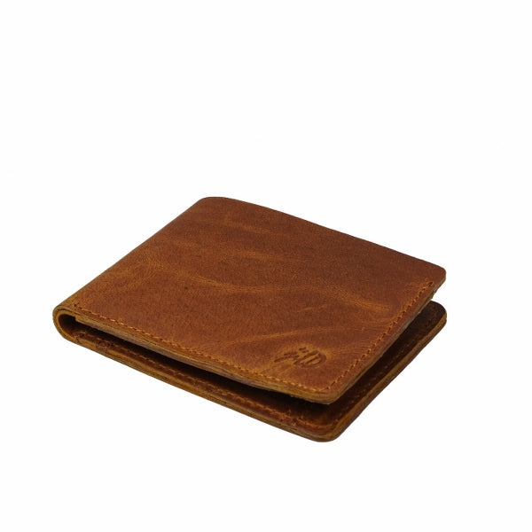 Mens Genuine Vintage Leather Wallet-WOOD BROWN