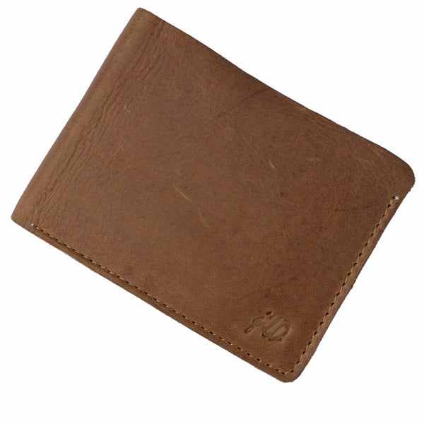 Mens Genuine Vintage Leather Wallet-WOOD BROWN S3