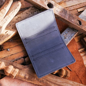 Vintage Bi-Fold Card/Cash Holder-Teal Grey
