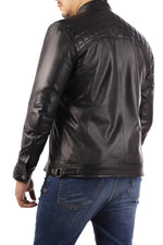 Load image into Gallery viewer, Men&#39;s Casual Signature Diamond Lambskin Leather Jacket-Black
