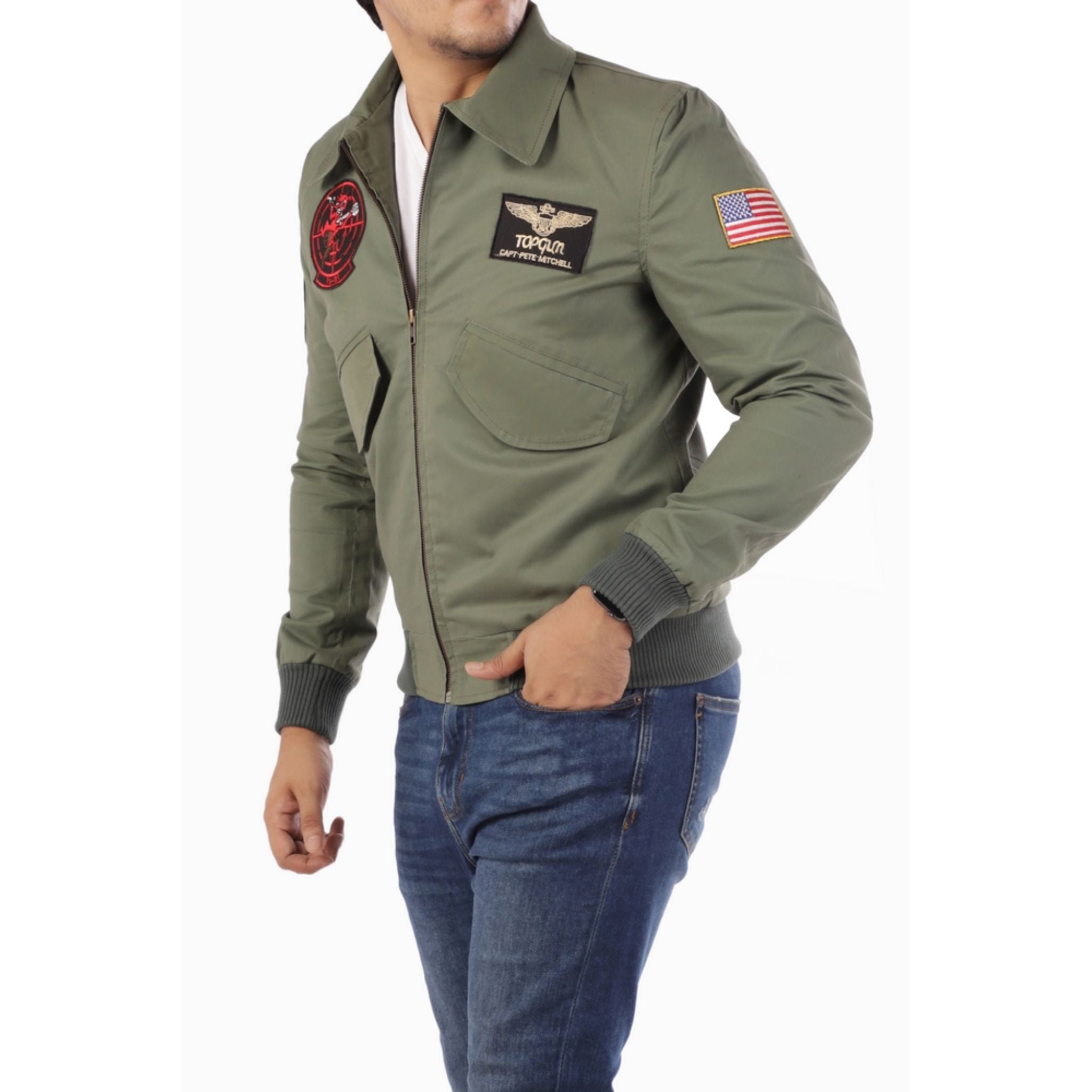 Top Gun Aviator Jacket-Green