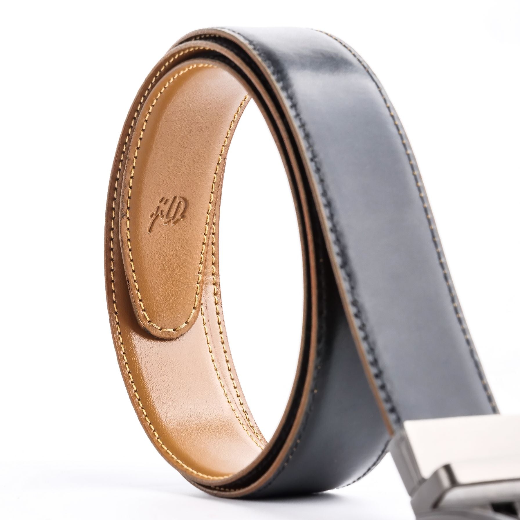 Chromium Double Sided Reversible Men's' Leather Belt-BLACK TAN BRN