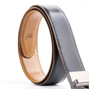 Chromium Double Sided Reversible Men's' Leather Belt-BLACK TAN BRN