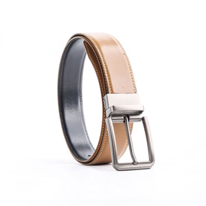 Chromium Double Sided Reversible Men's' Leather Belt-BLACK TAN BRN