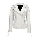 Load image into Gallery viewer, Womens Quilted Leather Jacket-White
