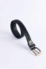 Load image into Gallery viewer, Stylish Braided Men&#39;s Leather Belt-Black Color
