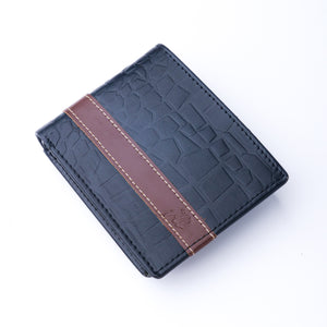 Croc-Style Leather Mens Wallet-Black