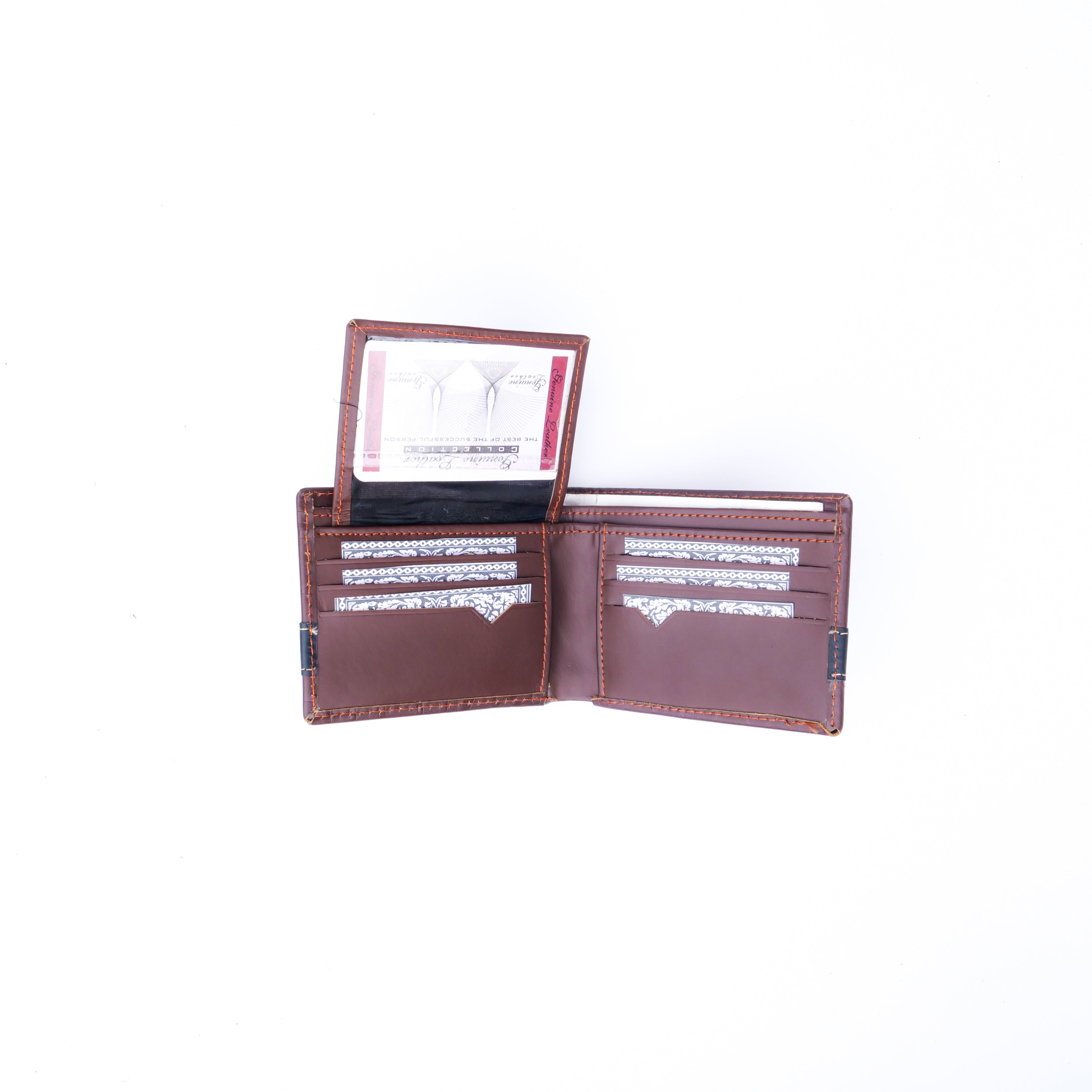 Croc-Style Leather Mens Wallet-Brown