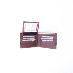 Croc-Style Leather Mens Wallet-Brown