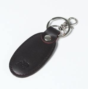 Leather Hook Locking Silver Metal key ring Key chain(Bordo)