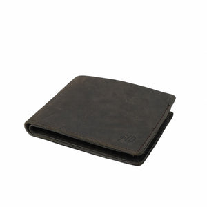Mens Genuine Vintage Leather Wallet-CHARCOAL S2