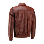 Load image into Gallery viewer, Zipper Vintage Bomber Polo Leather Jacket-Brown
