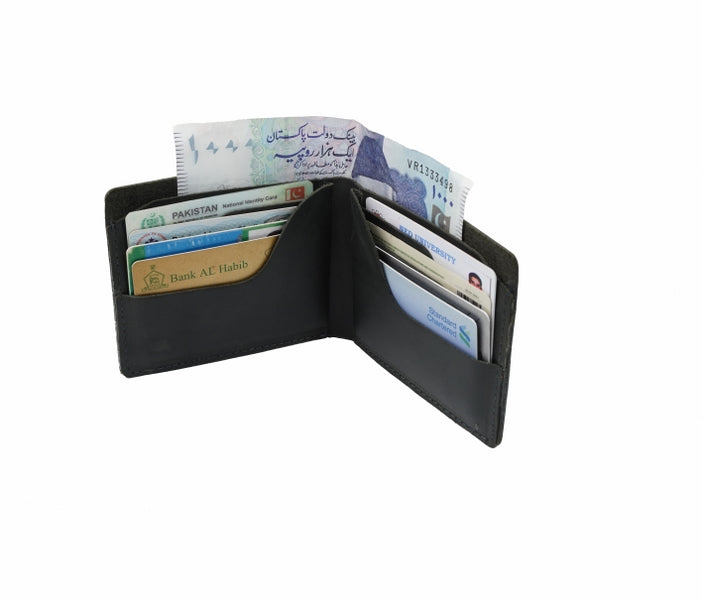 Mens Genuine Vintage Leather Wallet-BLACK S2