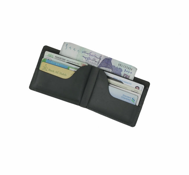Mens Genuine Vintage Leather Wallet-BLACK S2
