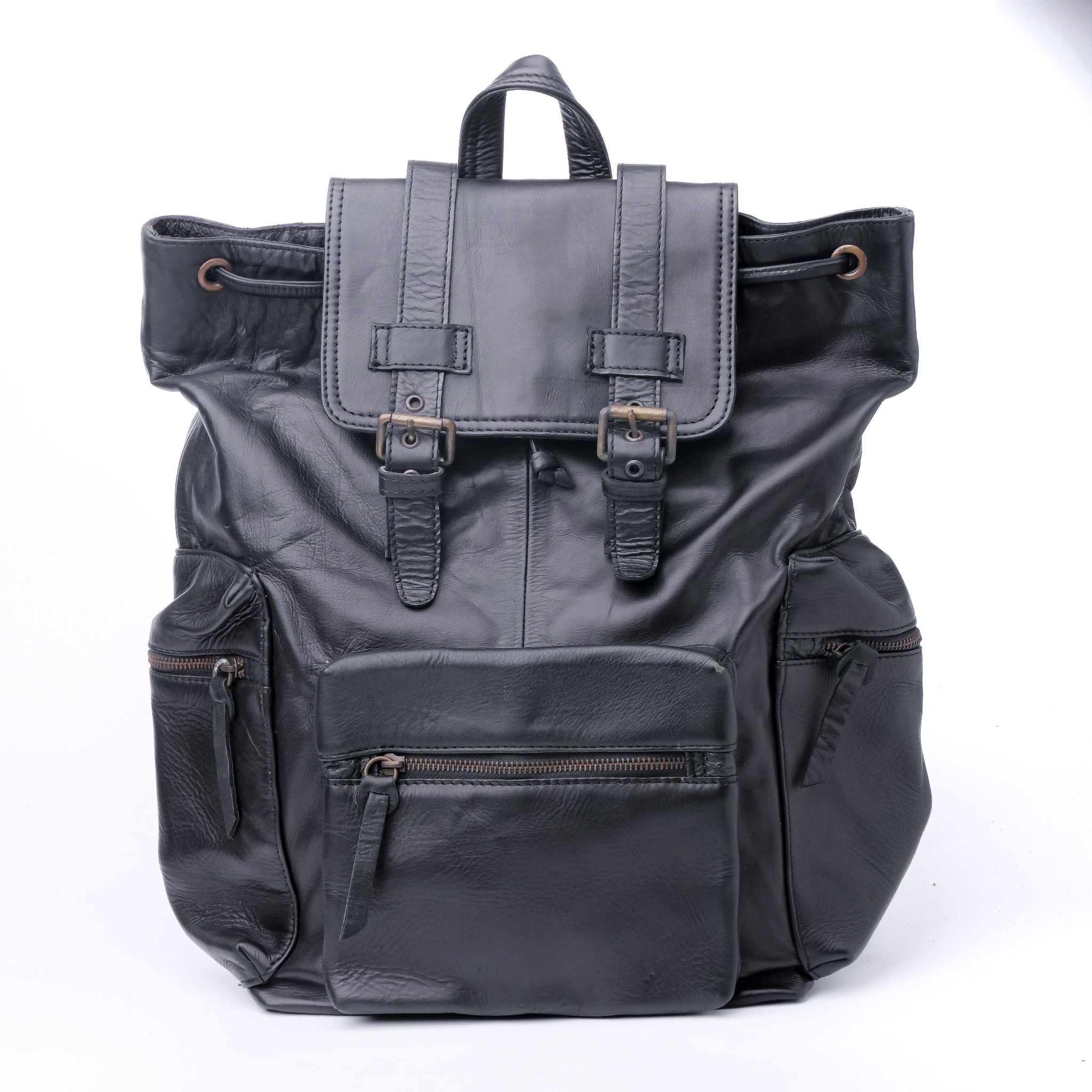 Leather Backpack Travel Laptop Office Bag- Granite Black – Jild