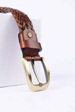 Load image into Gallery viewer, Stylish Braided Men&#39;s Leather Belt-Tan Color
