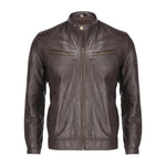 Load image into Gallery viewer, Brown Mens Pure Sheep Leather Zipper Jacket
