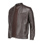 Load image into Gallery viewer, Brown Mens Pure Sheep Leather Zipper Jacket
